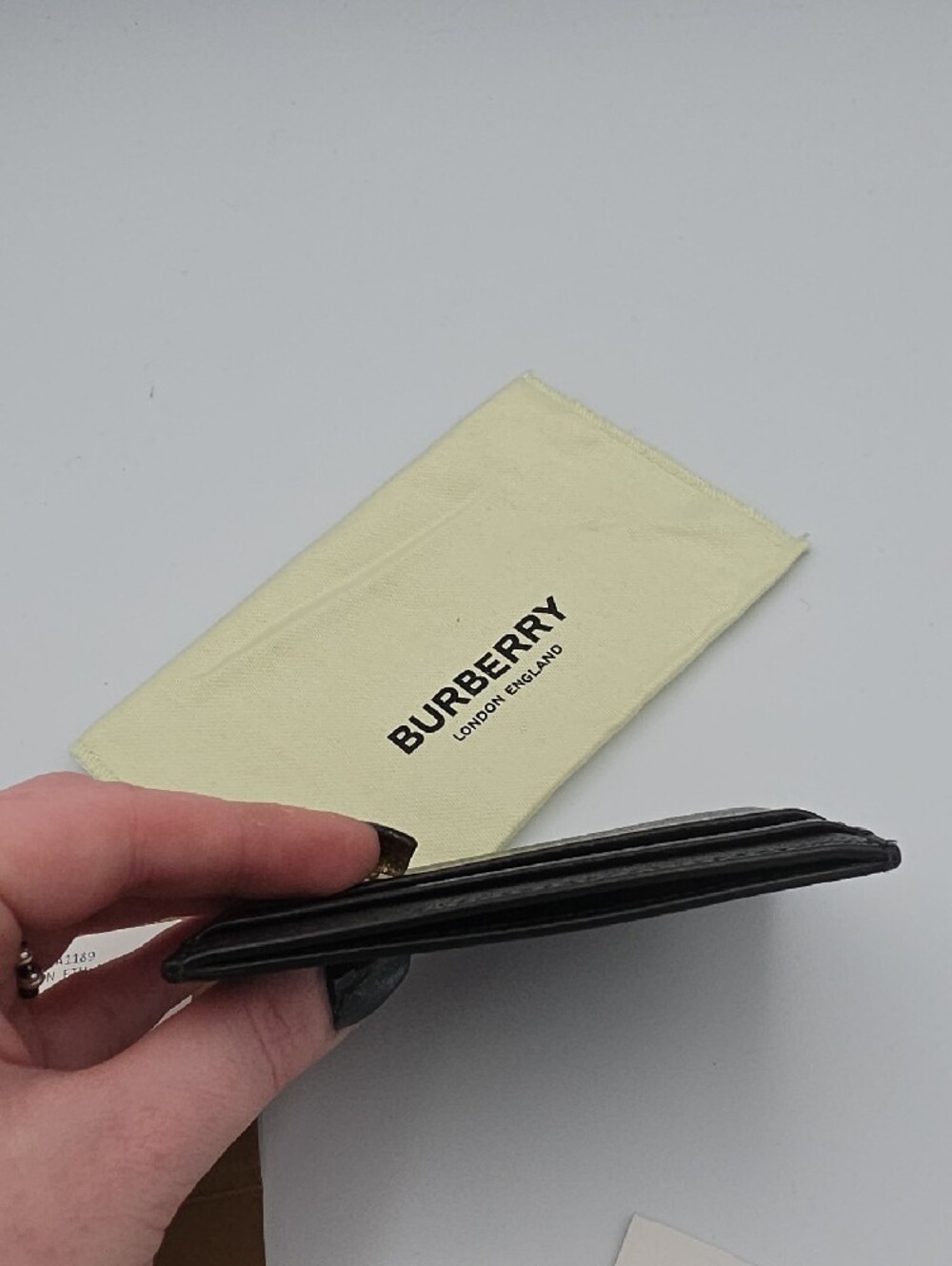 Burberry Black TB Monogram Pebbled Leather Sandon Card Holder (NWT)(DUST BAG)🖤 - Picture 8 of 12